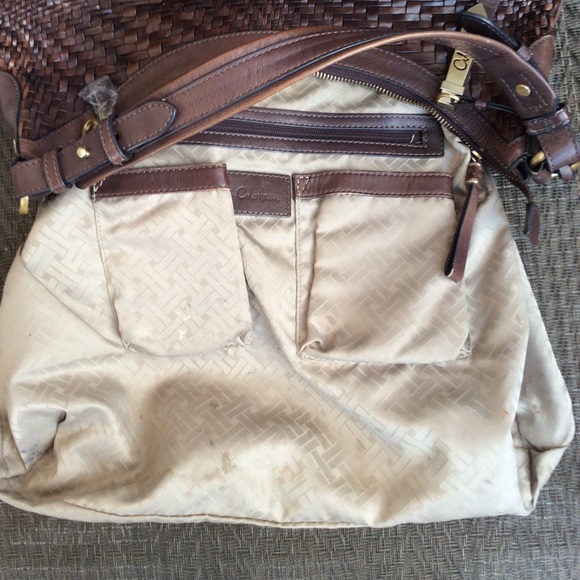 ❌SOLD❌ Cole Haan Brown Genevieve Woven Leather Hobo Bag - Picture 6 of 10